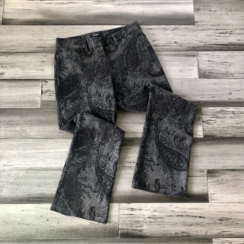 Karen Kane Lifestyles Paisley Tapestry Knit Bootcut Leg Pants
